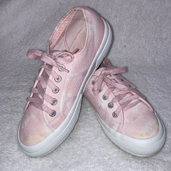 Anthropologie superga light pink low tie dye sneakers size 6,5 - Picture 1 of 10